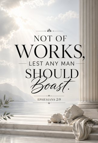 Bible Verse - Christian - Ephesians 2:9 - Not of works lest - A3/A4 Poster