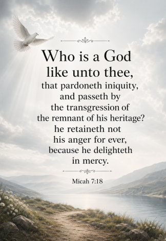 Bible Verse - Christian - Micah 7:18 - Who is a God - A3/A4 Poster