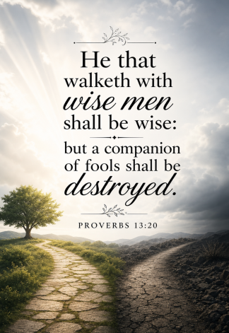 Bible Verse - Christian - Proverbs 13:20 - He that walketh with - A3/A4 Poster