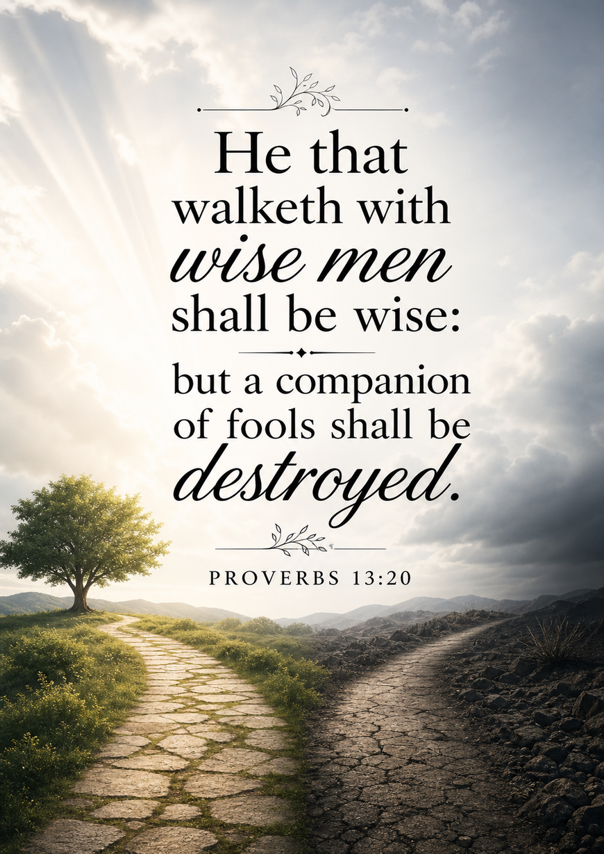 Bible Verse - Christian - Proverbs 13:20 - He that walketh with - A3/A4 Poster