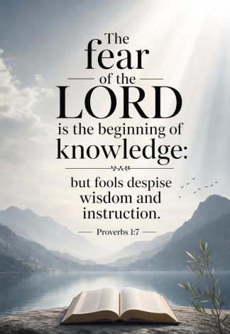 Bible Verse - Christian - Proverbs 1:7 - The fear of the - A3/A4 Poster