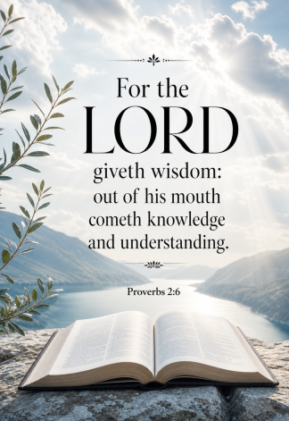 Bible Verse - Christian - Proverbs 2:6 - For the LORD giveth - A3/A4 Poster