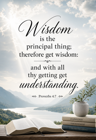 Bible Verse - Christian - Proverbs 4:7 - Wisdom is the principal - A3/A4 Poster