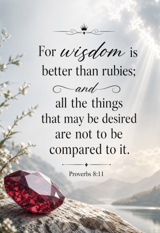 Bible Verse - Christian - Proverbs 8:11 - For wisdom is better - A3/A4 Poster