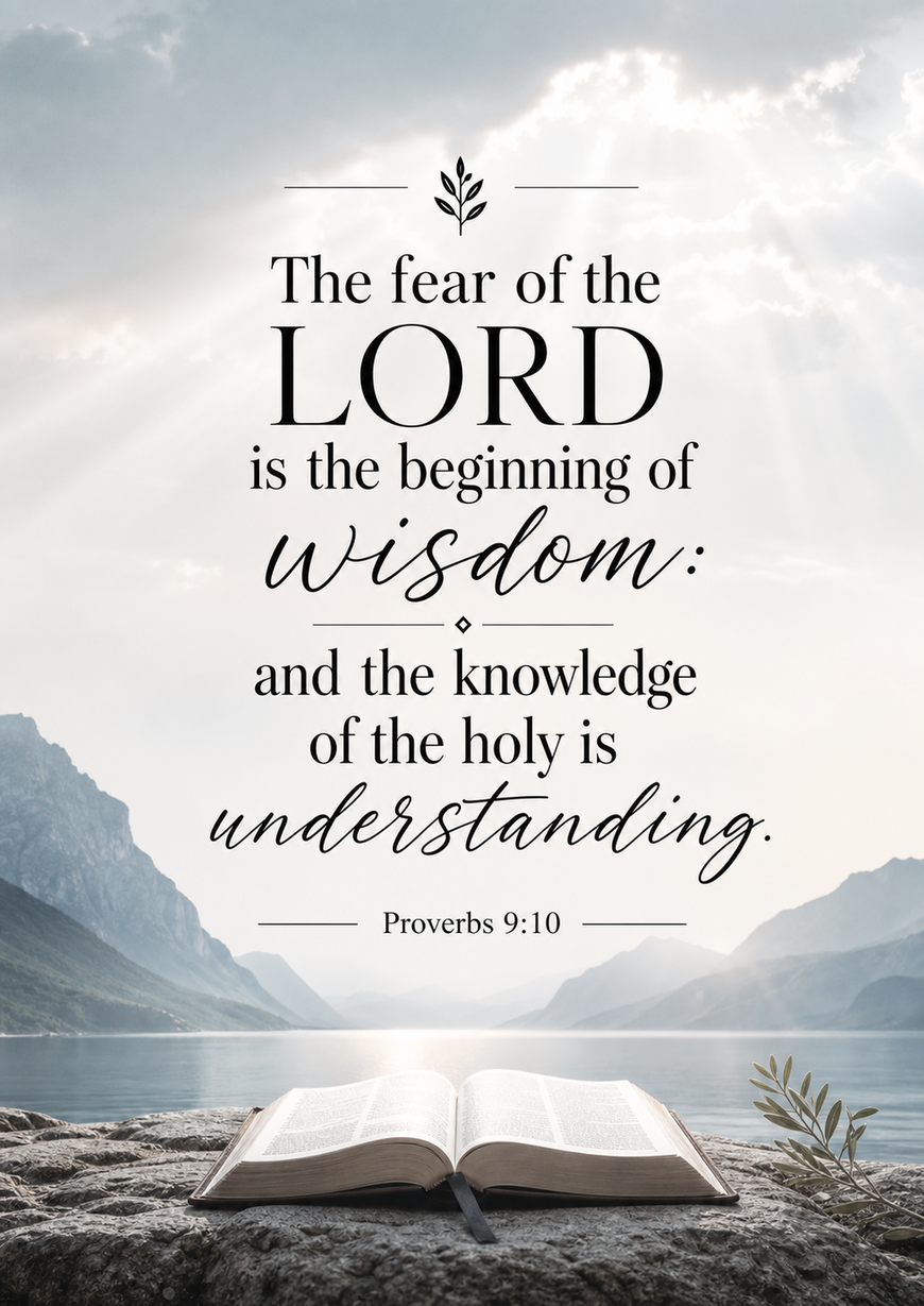 Bible Verse - Christian - Proverbs 9:10 - The fear of the - A3/A4 Poster
