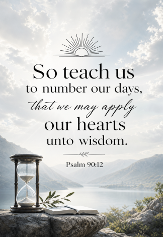 Bible Verse - Christian - Psalm 90:12 - So teach us to - A3/A4 Poster