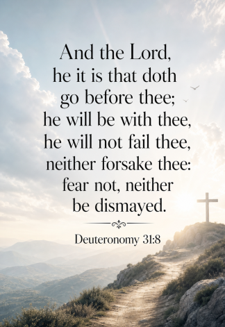 Bible Verse - Christian - Deuteronomy 31:8 - And the Lord he - A3/A4 Poster