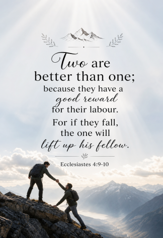 Bible Verse - Christian - Ecclesiastes 4:9-10 - Two are better than - A3/A4 Poster