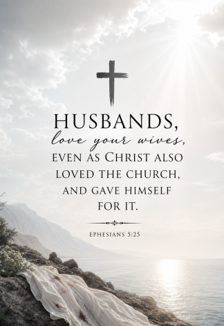 Bible Verse - Christian - Ephesians 5:25 - Husbands love your wives - A3/A4 Poster