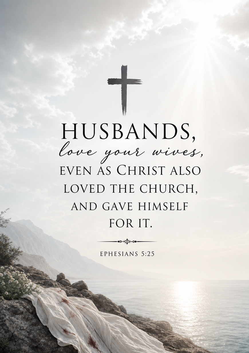Bible Verse - Christian - Ephesians 5:25 - Husbands love your wives - A3/A4 Poster