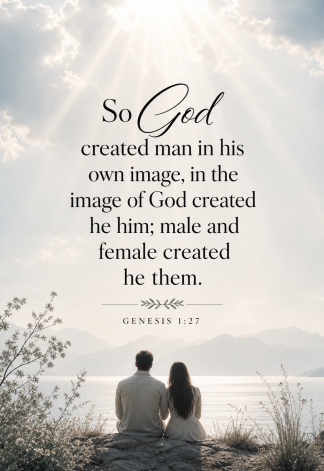 Bible Verse - Christian - Genesis 1:27 - So God created man - A3/A4 Poster