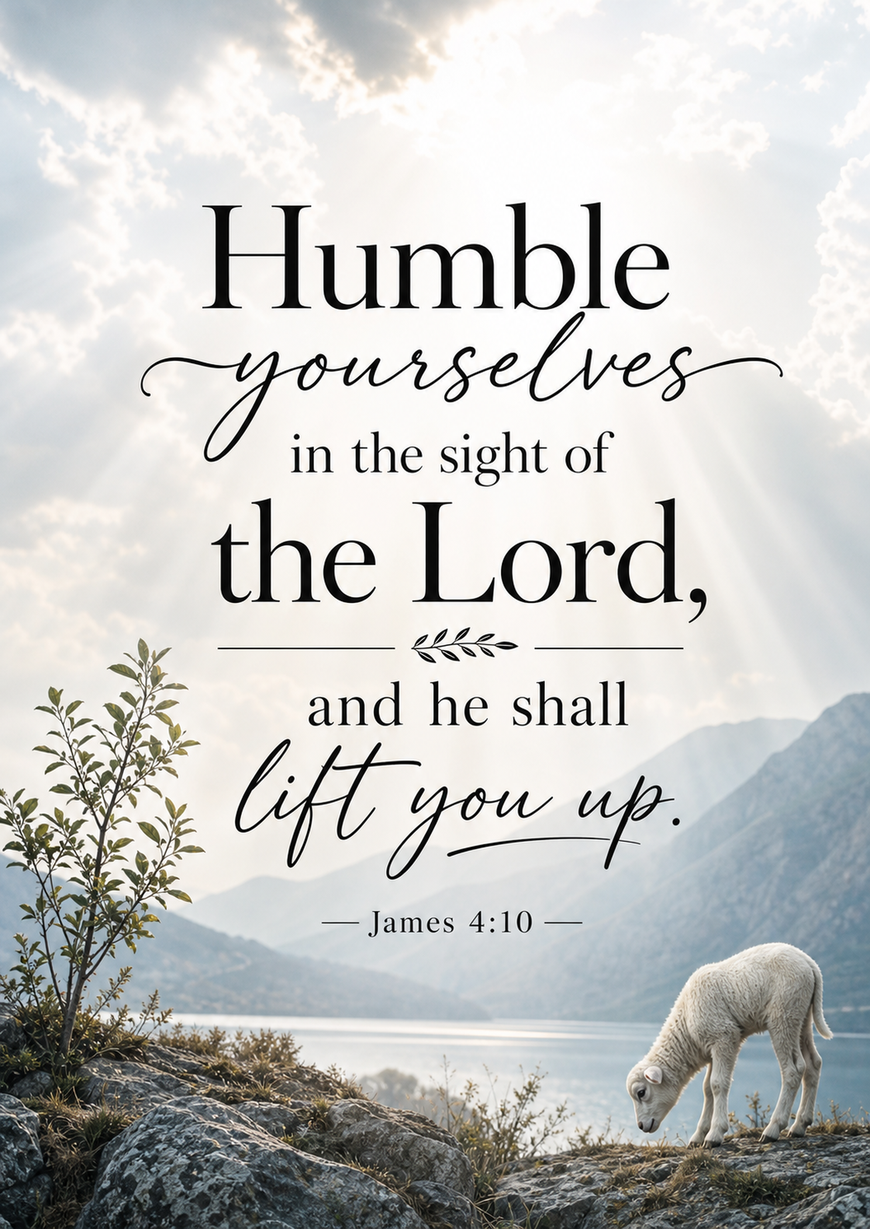 Bible Verse - Christian - James 4:10 - Humble yourselves in the - A3/A4 Poster
