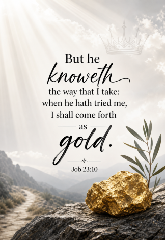 Bible Verse - Christian - Job 23:10 - But he knoweth the - A3/A4 Poster