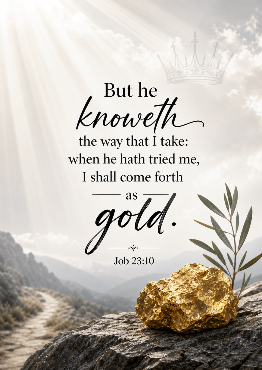 Bible Verse - Christian - Job 23:10 - But he knoweth the - A3/A4 Poster