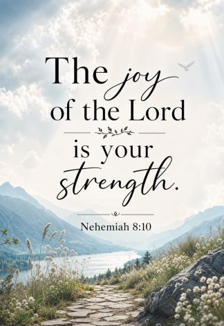 Bible Verse - Christian - Nehemiah 8:10 - The joy of the - A3/A4 Poster