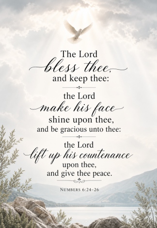 Bible Verse - Christian - Numbers 6:24-26 - The Lord bless thee - A3/A4 Poster