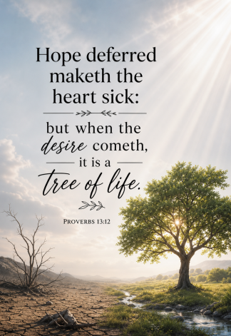 Bible Verse - Christian - Proverbs 13:12 - Hope deferred maketh the - A3/A4 Poster