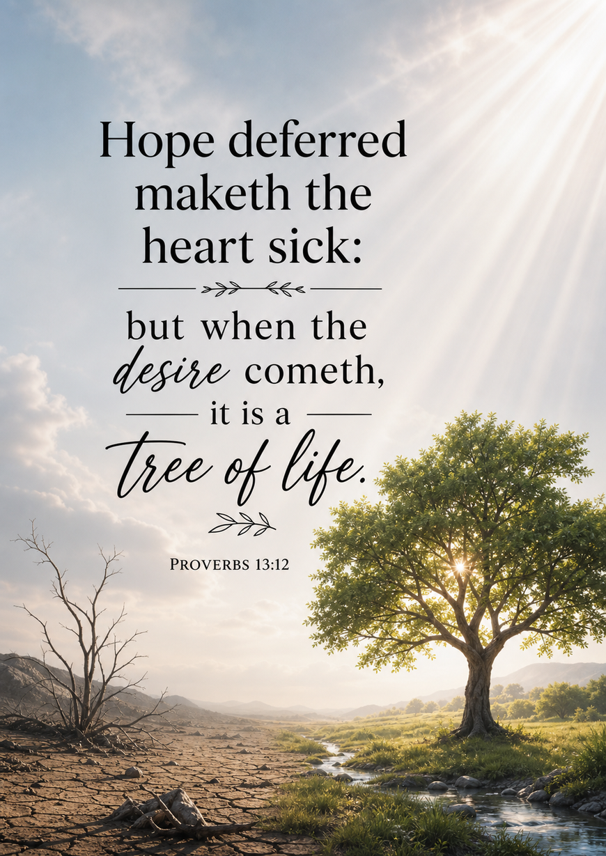 Bible Verse - Christian - Proverbs 13:12 - Hope deferred maketh the - A3/A4 Poster