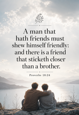 Bible Verse - Christian - Proverbs 18:24 - A man that hath - A3/A4 Poster