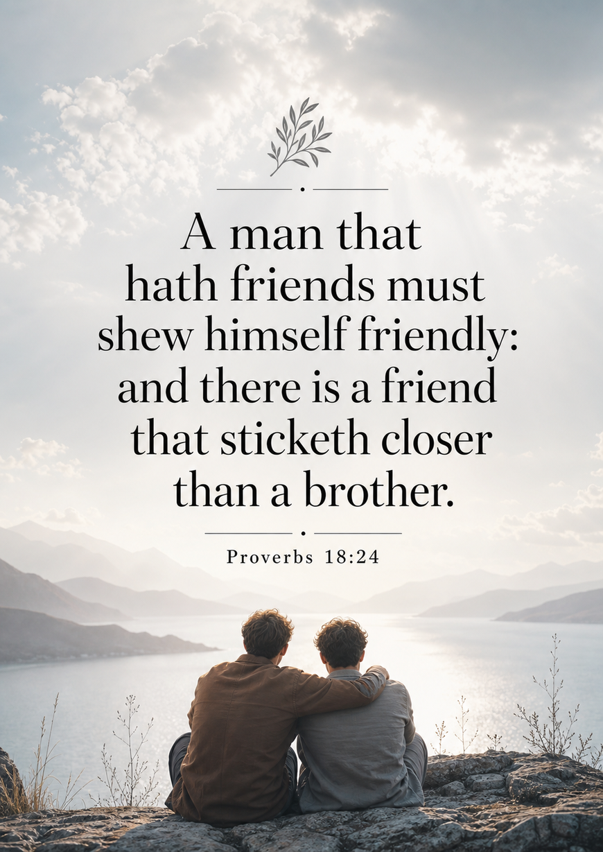 Bible Verse - Christian - Proverbs 18:24 - A man that hath - A3/A4 Poster