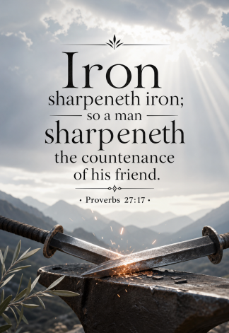 Bible Verse - Christian - Proverbs 27:17 - Iron sharpeneth iron so - A3/A4 Poster